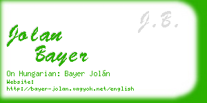 jolan bayer business card